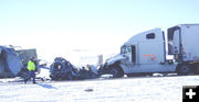 Crash Scene. Photo by Wyoming Department of Transportation.