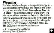 Mountain Man Burger. Photo by Moondance Diner.