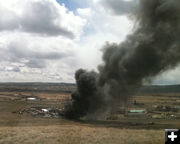 Tire fire. Photo by Sublette County Fire.
