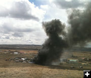 Black smoke. Photo by Sublette County Fire.
