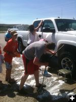 Scrubbing. Photo by Ranae Pape, Sublette County Extension Office.