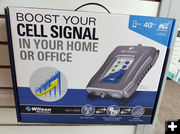 Cell phone booster for office. Photo by Dawn Ballou, Pinedale Online.
