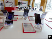 Many phones to choose from. Photo by Dawn Ballou, Pinedale Online.