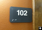 ADA room numbers. Photo by Dawn Ballou, Pinedale Online.