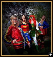 Super-Hero Wells Fargo Girls. Photo by Terry Allen.