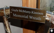 Gayle's Memorial Wreath. Photo by Dawn Ballou, Pinedale Online.