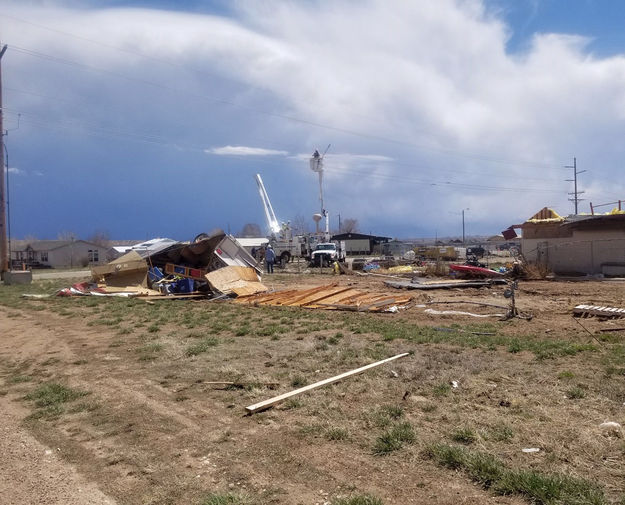 Damaged trailer house. Photo by Sublette County Sheriff's Office.