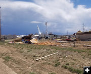 Damaged trailer house. Photo by Sublette County Sheriff's Office.