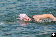 David Rule swims Fremont Lake. Photo by Arnold Brokling.