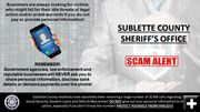 Scam Alert. Photo by Sublette County Sheriff's Office.