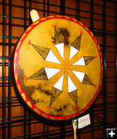 Handpainted Drum. Photo by Dawn Ballou, Pinedale Online.