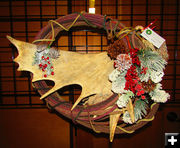 Moose Antler wreath. Photo by Dawn Ballou, Pinedale Online.