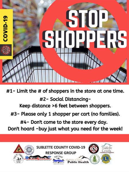 Attention Shoppers. Photo by Sublette COVID-19 Response Group.