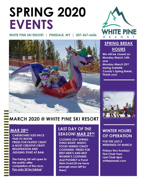 March at White Pine Ski Resort. Photo by White Pine Ski Area.