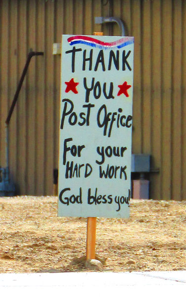 Thank you Post Office!. Photo by Dawn Ballou, Pinedale Online.