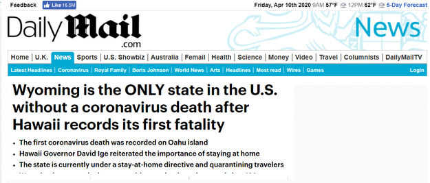 Hawaii has first death. Photo by Daily Mail.