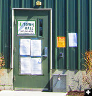 Front door of Pinedale Town Hall. Photo by Dawn Ballou, Pinedale Online.