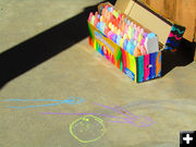 Sidewalk chalk. Photo by Dawn Ballou, Pinedale Online.