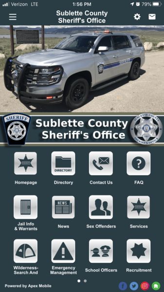 Mobile app. Photo by Sublette County Sheriff's Office.