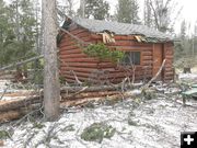 Damaged cabin. Photo by Big Sandy Lodge.