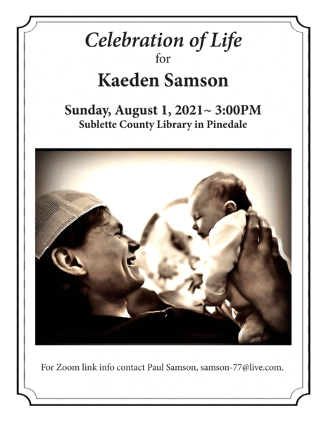 Celebration of Life for Kaeden Samson. Photo by .