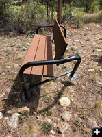 Bench vandalism. Photo by Sublette County Rec Board.