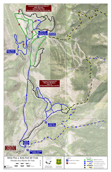 White Pine Nordic Ski Trail map. Photo by Sublette County Rec Board.