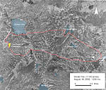 Divide Fire perimiter map. Click for larger version. USFS map modified with color by Pinedale Online.