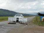 Mule Fire road block at the Merna Junction. Photo by Pinedale Online.